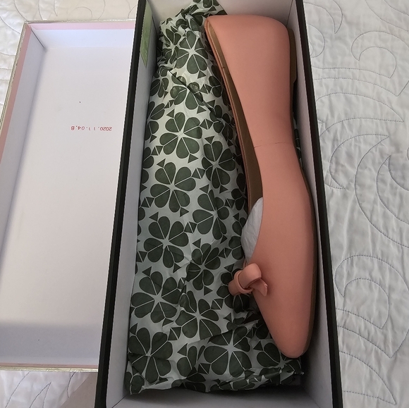 Kate Spade Kiersten Bow Leather Flats Light Pink Women's Size 7.5B - Picture 4 of 12